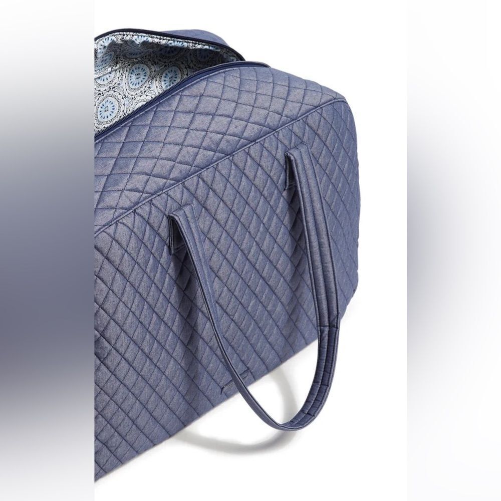 Vera Bradley Denim Moonlight NavyβQuilted Grand Traveler Bag - Picture 8 of 8